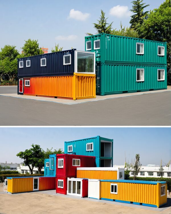 Foldable containers houses